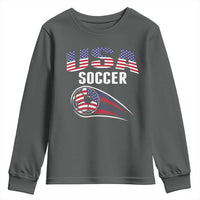 Patriotic USA Soccer Stars and Stripes Graphic Youth Sweatshirt American Football Fan Game Day Spirit