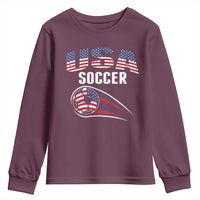 Patriotic USA Soccer Stars and Stripes Graphic Youth Sweatshirt American Football Fan Game Day Spirit