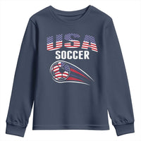 Patriotic USA Soccer Stars and Stripes Graphic Youth Sweatshirt American Football Fan Game Day Spirit