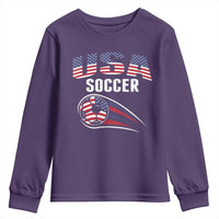 Patriotic USA Soccer Stars and Stripes Graphic Youth Sweatshirt American Football Fan Game Day Spirit