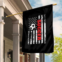 Distressed USA Flag Soccer Player Garden Flag Patriotic American Football Lover