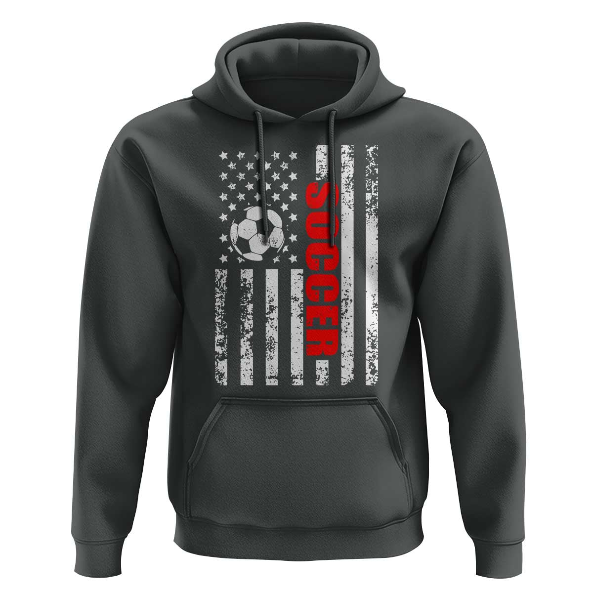 Distressed USA Flag Soccer Player Hoodie Patriotic American Football Lover