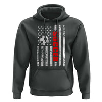 Distressed USA Flag Soccer Player Hoodie Patriotic American Football Lover