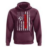 Distressed USA Flag Soccer Player Hoodie Patriotic American Football Lover