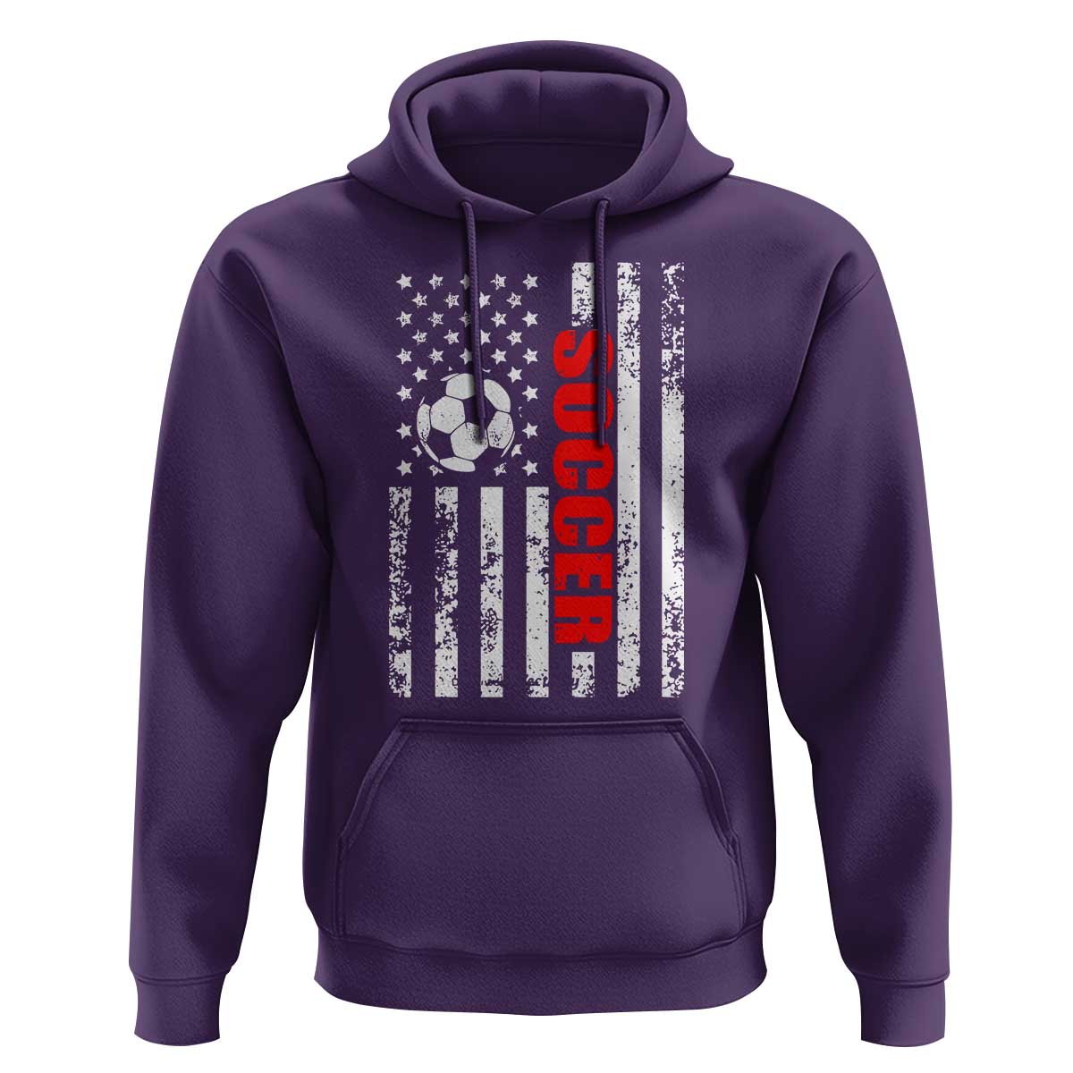 Distressed USA Flag Soccer Player Hoodie Patriotic American Football Lover