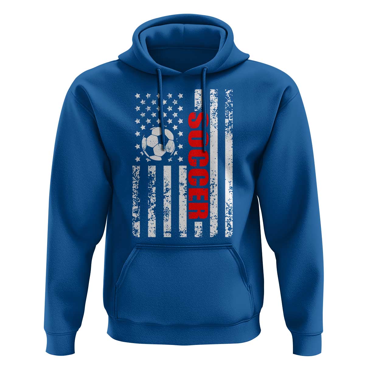 Distressed USA Flag Soccer Player Hoodie Patriotic American Football Lover