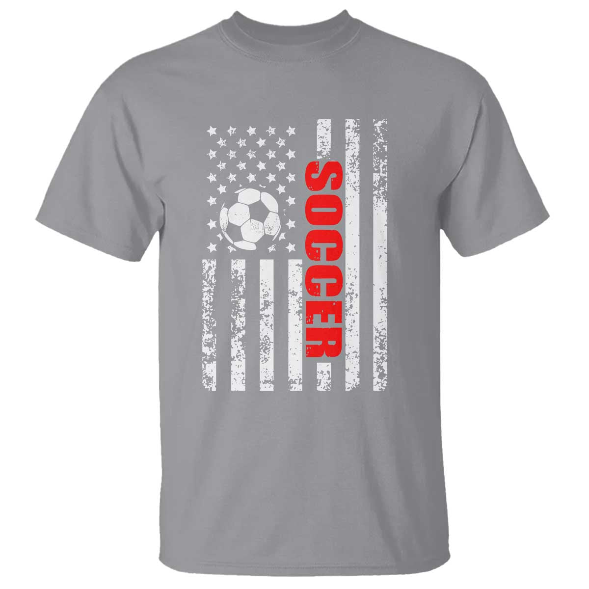 Distressed USA Flag Soccer Player T Shirt Patriotic American Football Lover