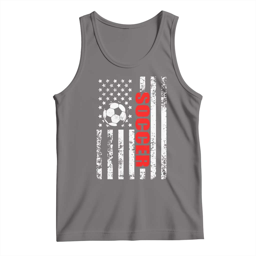Distressed USA Flag Soccer Player Tank Top Patriotic American Football Lover