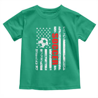 Distressed USA Flag Soccer Player Toddler T Shirt Patriotic American Football Lover
