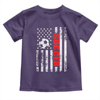 Distressed USA Flag Soccer Player Toddler T Shirt Patriotic American Football Lover
