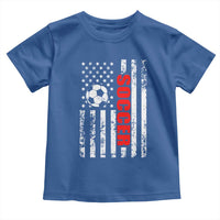 Distressed USA Flag Soccer Player Toddler T Shirt Patriotic American Football Lover