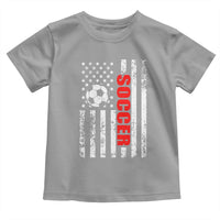 Distressed USA Flag Soccer Player Toddler T Shirt Patriotic American Football Lover