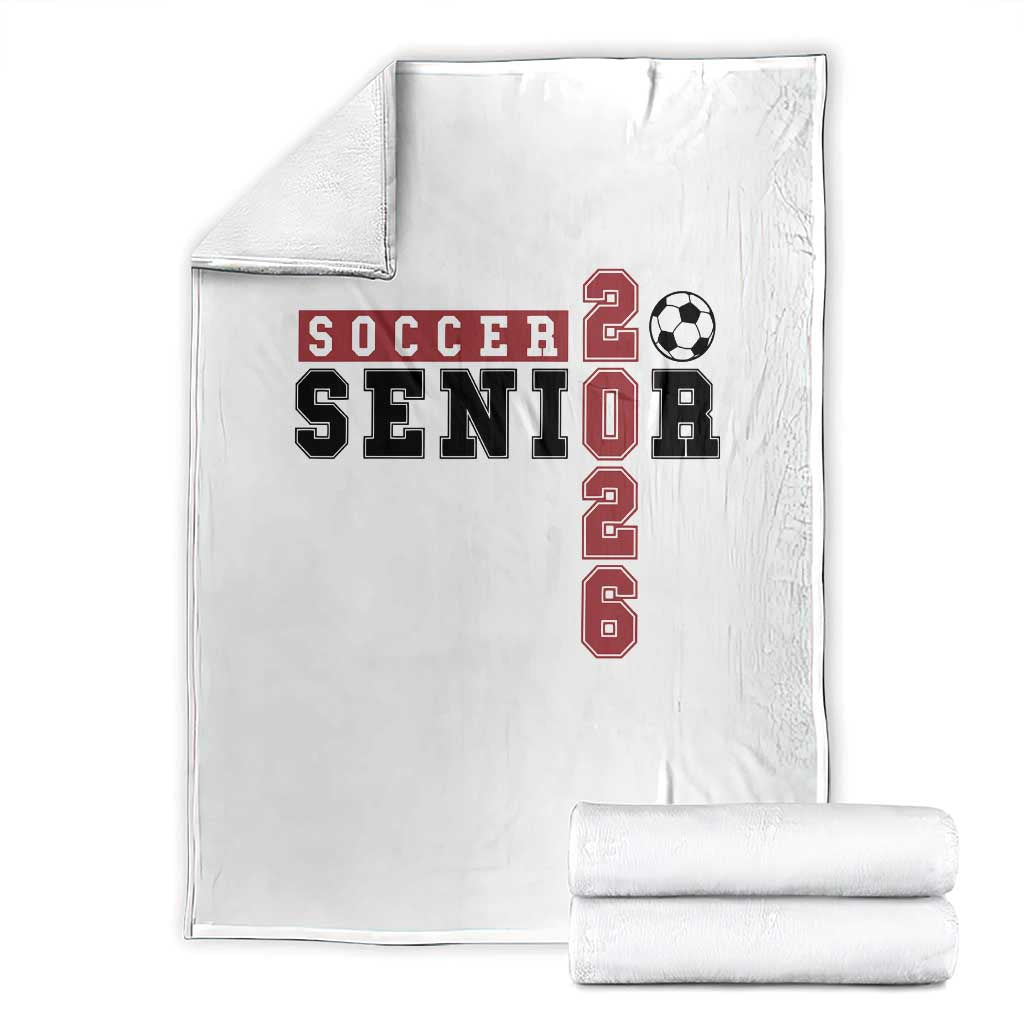 Soccer Senior Class of 2026 Typography Graphic Throw Blanket High School Varsity Athlete Graduation Gift