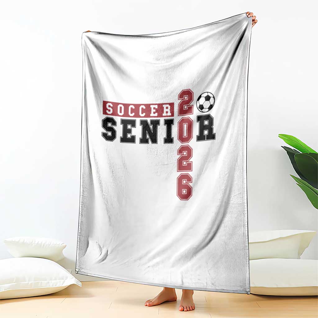 Soccer Senior Class of 2026 Typography Graphic Throw Blanket High School Varsity Athlete Graduation Gift