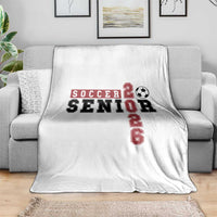 Soccer Senior Class of 2026 Typography Graphic Throw Blanket High School Varsity Athlete Graduation Gift