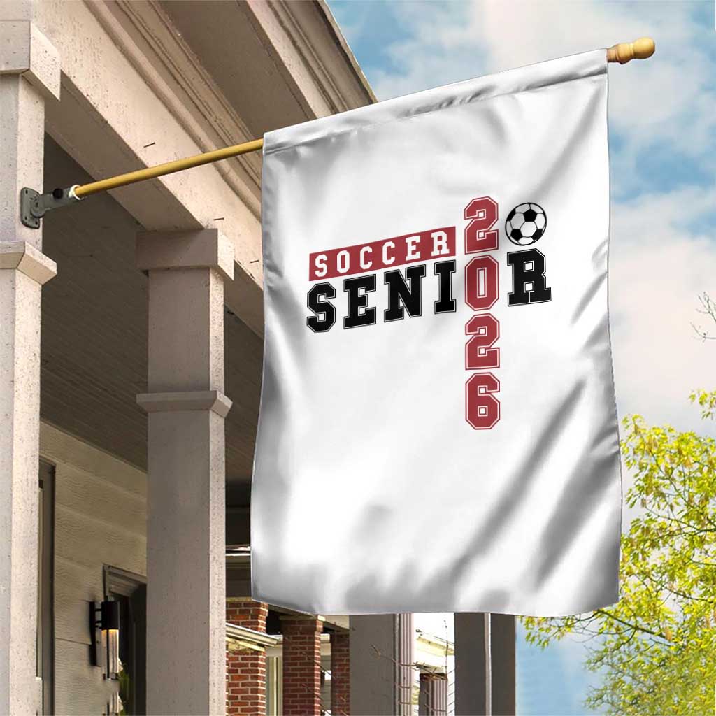 Soccer Senior Class of 2026 Typography Graphic Garden Flag High School Varsity Athlete Graduation Gift