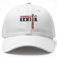 Soccer Senior Class of 2026 Typography Graphic Baseball Cap High School Varsity Athlete Graduation Gift