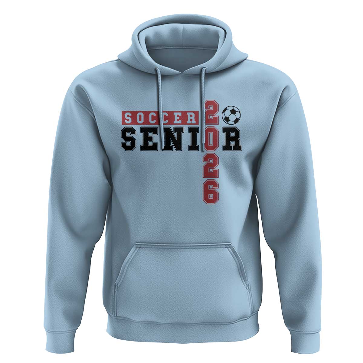 Soccer Senior Class of 2026 Typography Graphic Hoodie High School Varsity Athlete Graduation Gift
