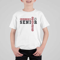 Soccer Senior Class of 2026 Typography Graphic T Shirt For Kid High School Varsity Athlete Graduation Gift