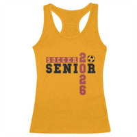 Soccer Senior Class of 2026 Typography Graphic Racerback Tank Top High School Varsity Athlete Graduation Gift
