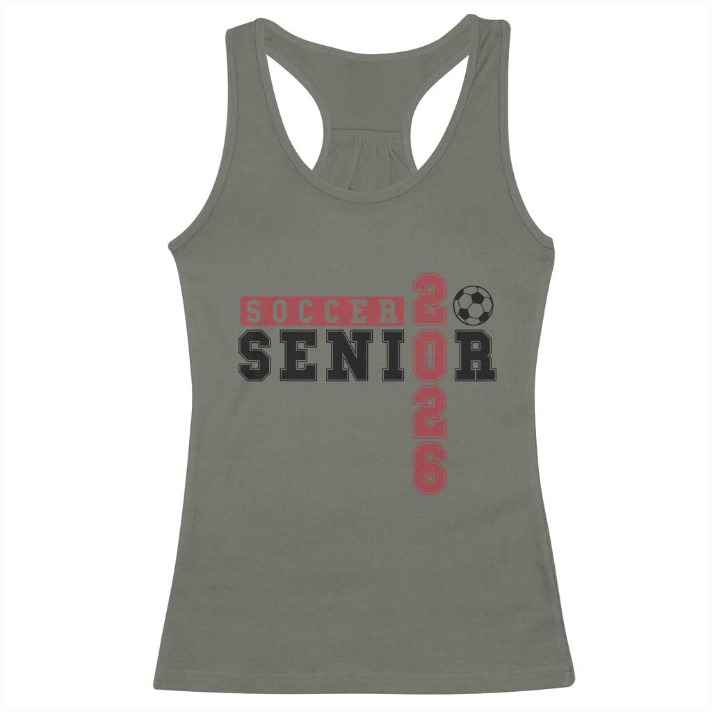 Soccer Senior Class of 2026 Typography Graphic Racerback Tank Top High School Varsity Athlete Graduation Gift