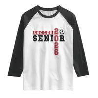 Soccer Senior Class of 2026 Typography Graphic Raglan Shirt High School Varsity Athlete Graduation Gift