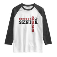 Soccer Senior Class of 2026 Typography Graphic Raglan Shirt High School Varsity Athlete Graduation Gift