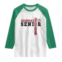 Soccer Senior Class of 2026 Typography Graphic Raglan Shirt High School Varsity Athlete Graduation Gift