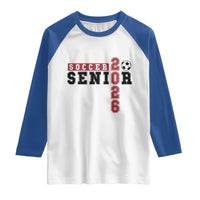 Soccer Senior Class of 2026 Typography Graphic Raglan Shirt High School Varsity Athlete Graduation Gift
