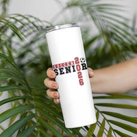 Soccer Senior Class of 2026 Typography Graphic Skinny Tumbler High School Varsity Athlete Graduation Gift