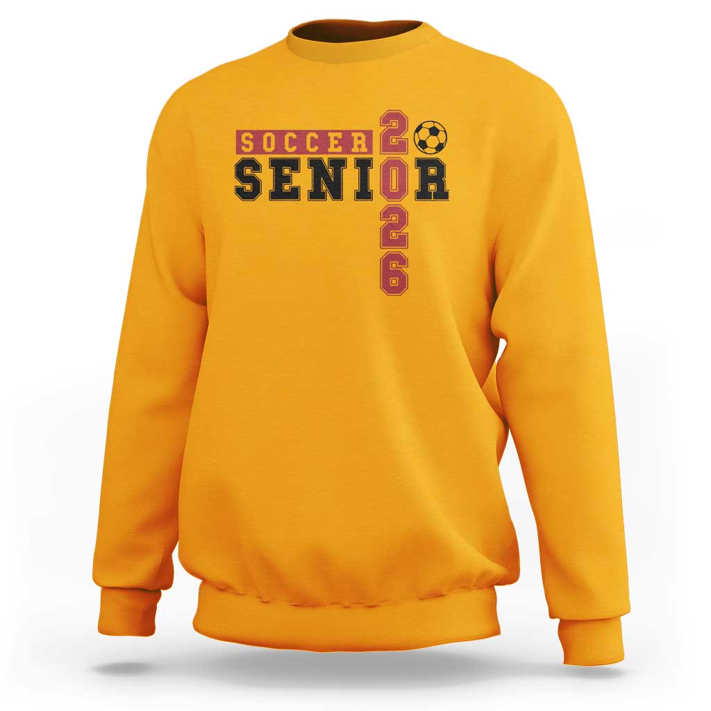 Soccer Senior Class of 2026 Typography Graphic Sweatshirt High School Varsity Athlete Graduation Gift