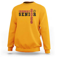 Soccer Senior Class of 2026 Typography Graphic Sweatshirt High School Varsity Athlete Graduation Gift