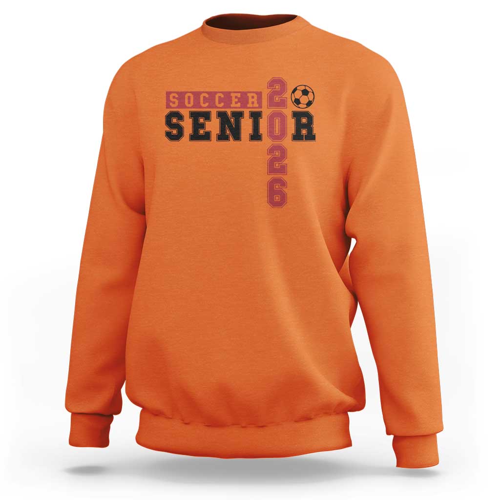 Soccer Senior Class of 2026 Typography Graphic Sweatshirt High School Varsity Athlete Graduation Gift