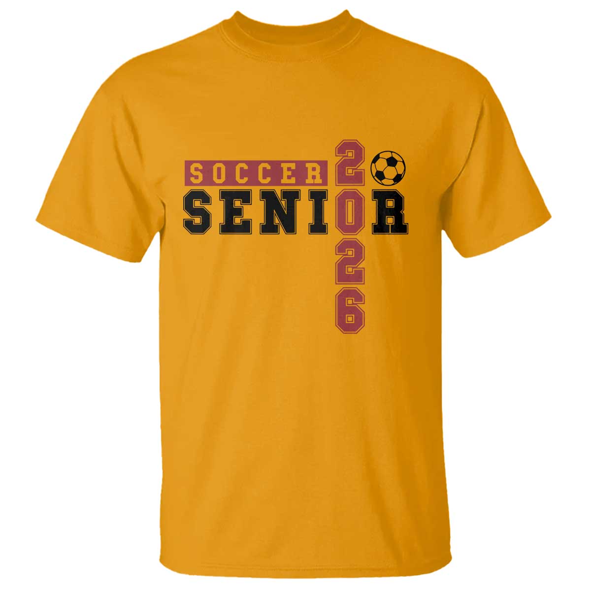 Soccer Senior Class of 2026 Typography Graphic T Shirt High School Varsity Athlete Graduation Gift