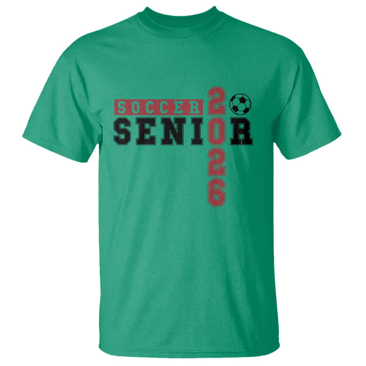 Soccer Senior Class of 2026 Typography Graphic T Shirt High School Varsity Athlete Graduation Gift