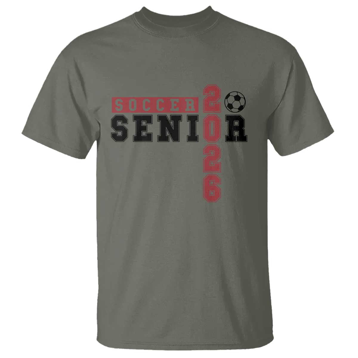 Soccer Senior Class of 2026 Typography Graphic T Shirt High School Varsity Athlete Graduation Gift