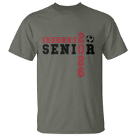 Soccer Senior Class of 2026 Typography Graphic T Shirt High School Varsity Athlete Graduation Gift