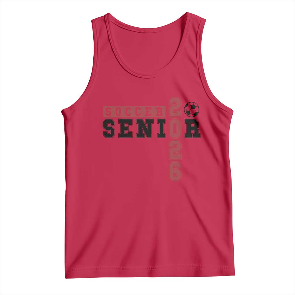 Soccer Senior Class of 2026 Typography Graphic Tank Top High School Varsity Athlete Graduation Gift