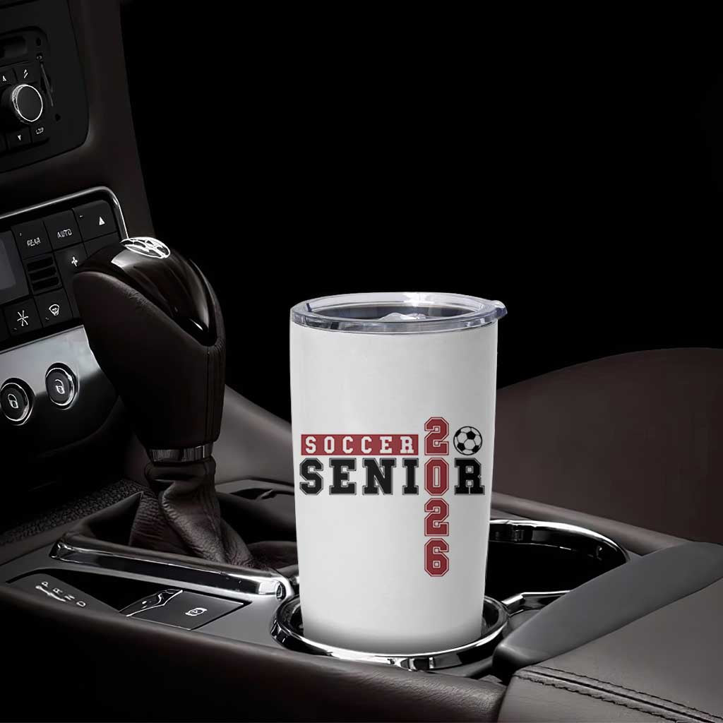 Soccer Senior Class of 2026 Typography Graphic Tumbler Cup High School Varsity Athlete Graduation Gift