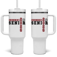 Soccer Senior Class of 2026 Typography Graphic Tumbler With Handle High School Varsity Athlete Graduation Gift
