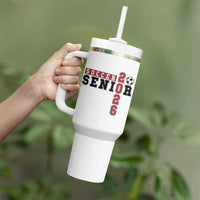 Soccer Senior Class of 2026 Typography Graphic Tumbler With Handle High School Varsity Athlete Graduation Gift