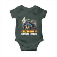 Monster Truck Birthday Baby Onesie Happy 4th Bday Party 4 Years Old Boy
