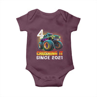 Monster Truck Birthday Baby Onesie Happy 4th Bday Party 4 Years Old Boy