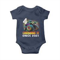 Monster Truck Birthday Baby Onesie Happy 4th Bday Party 4 Years Old Boy