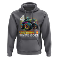 Monster Truck Birthday Hoodie Happy 4th Bday Party 4 Years Old Boy
