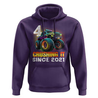 Monster Truck Birthday Hoodie Happy 4th Bday Party 4 Years Old Boy