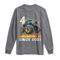 Monster Truck Birthday Long Sleeve Shirt Happy 4th Bday Party 4 Years Old Boy