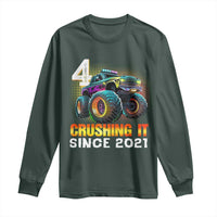 Monster Truck Birthday Long Sleeve Shirt Happy 4th Bday Party 4 Years Old Boy