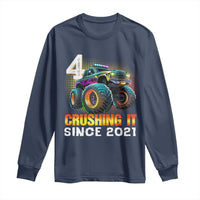 Monster Truck Birthday Long Sleeve Shirt Happy 4th Bday Party 4 Years Old Boy