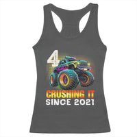 Monster Truck Birthday Racerback Tank Top Happy 4th Bday Party 4 Years Old Boy